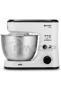 Кухонный комбайн Vitek VT-1438(GY) 1438(GY) Vitek Мощность 900 Вт. 6 скоростей Чаша из нержавеющей стали объемом 4 л. 3 насадки: Насадка для взбивания Насадка для замешивания теста Насадка для смешивания Планетарное вращение насадок Прозрачная крышка для 