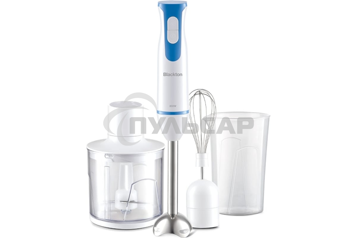 Блендер погружной Blackton Bt HB401S белый-голубой, блендер+миксер+измельчитель Мощность:800 Вт
