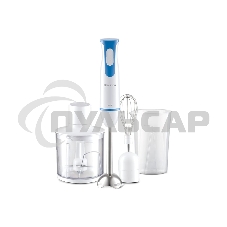 Блендер погружной Blackton Bt HB401S белый-голубой, блендер+миксер+измельчитель Мощность:800 Вт