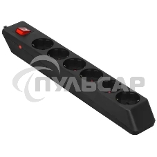 Сетевой фильтр Sven Optima 3,0 м (6 розеток с защитными шторками) черный, цветная коробка