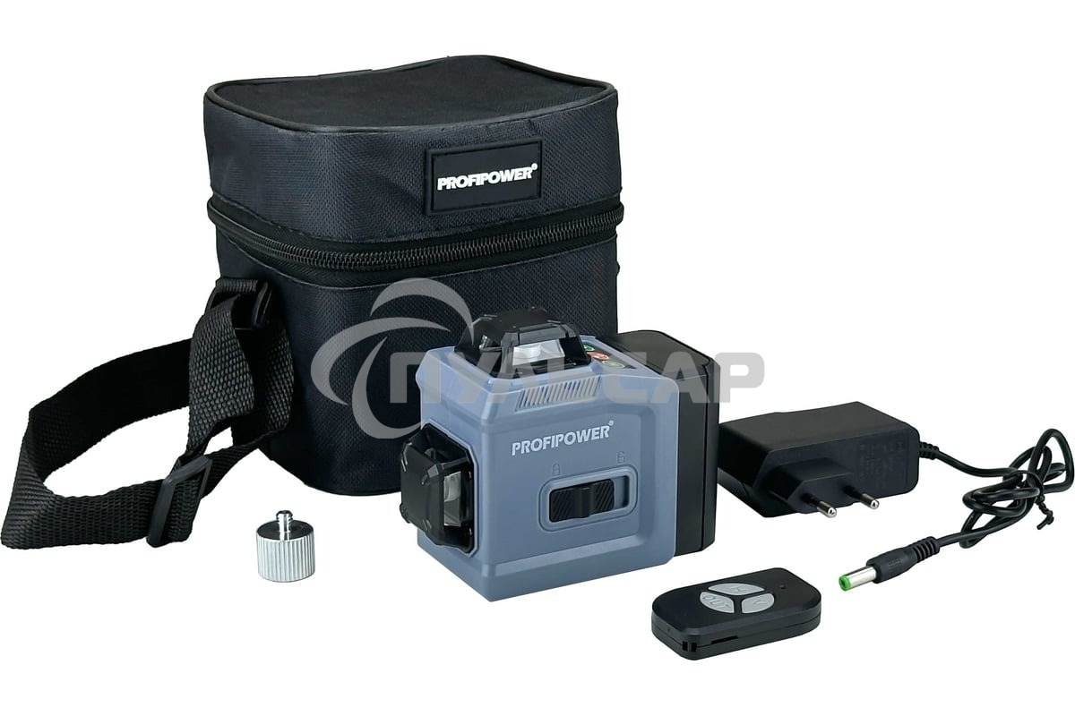 Лазерный нивелир ProfiPower NL-12G (12 лучей, лазер - зеленый, Li-ion - 1шт, пульт ДУ, переходник, З/У, сумка-чехол)