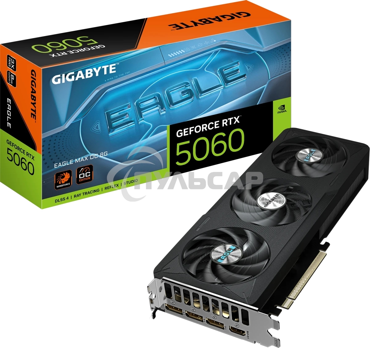 Видеокарта Gigabyte RTX 5060 EAGLE MAX OC 8Gb GDDR7 128bit 3xDP HDMI 3FAN RTL