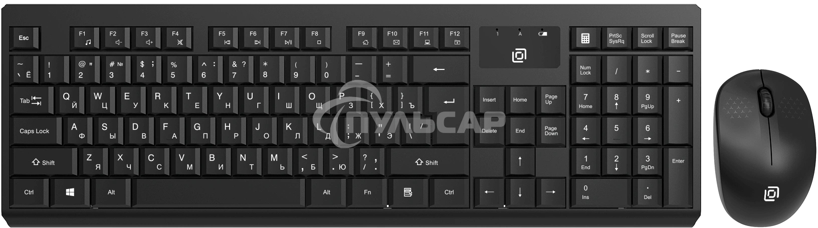 Комплект клавиатура + мышь Оклик S269W клав:черный мышь:черный USB беспроводная slim Multimedia (2070303)