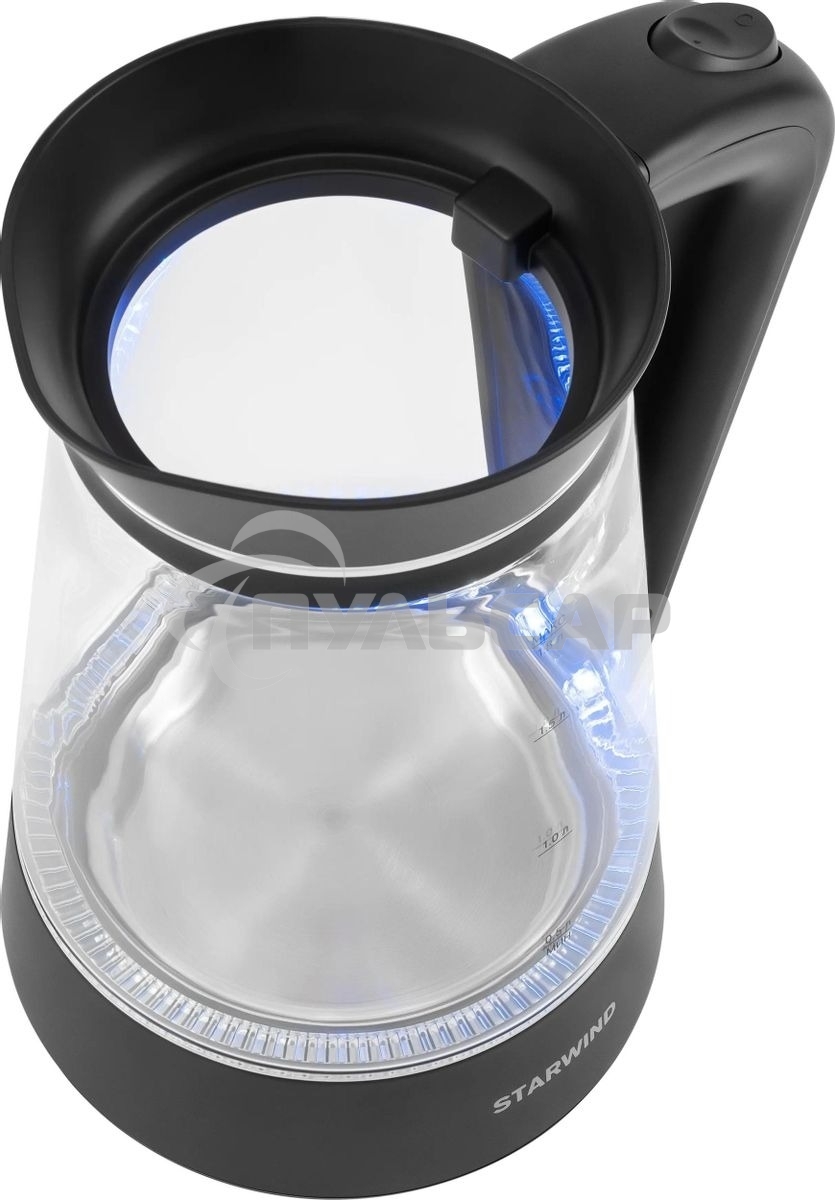 Чайник электрический Starwind SKG2116 1.8л. 1700Вт черный/прозрачный корпус: стекло