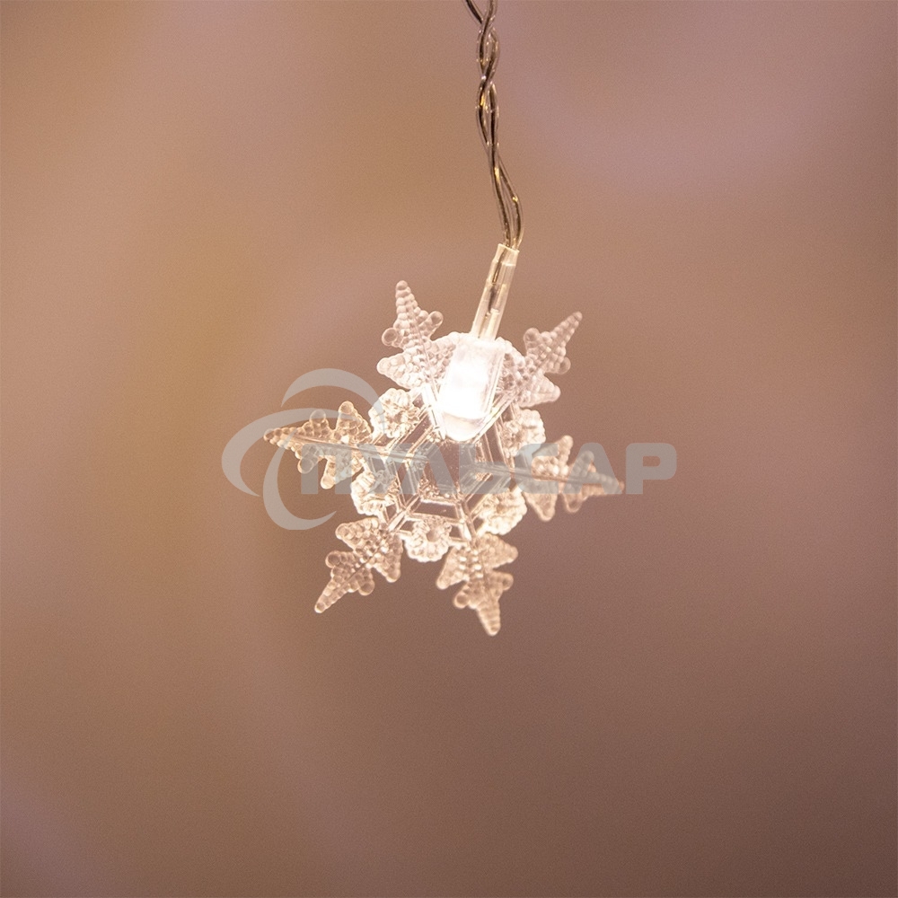 Гирлянда светод. Funray Бахрома IC100WWS, 2*0.6м, 100ламп, тепл.бел., со снежинками, IP20