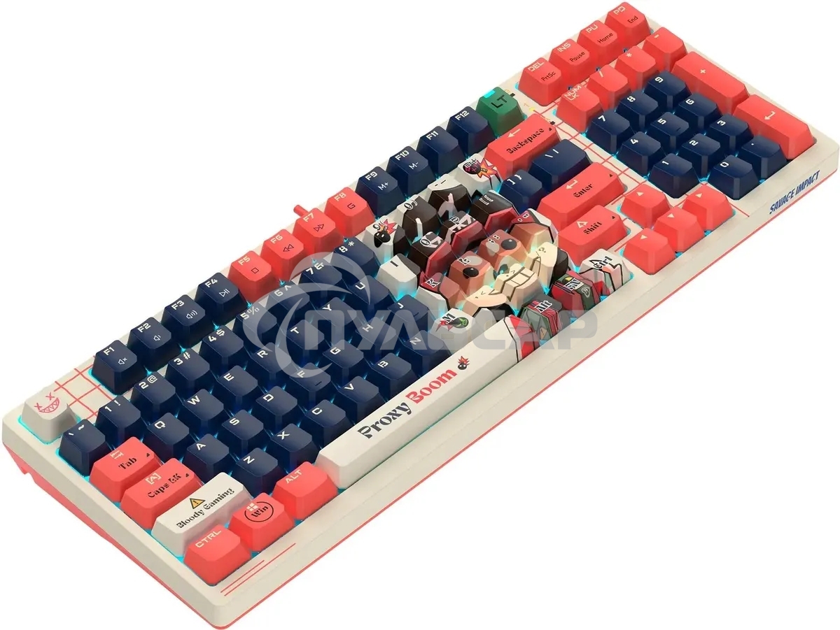 Клавиатура проводная A4Tech Bloody AT98 Proxy Boom USB бежевый/красный