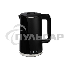 Чайник электрический Energy E-208 1,7 л,сталь, двойной корпус, черный, 2200 Вт (105731)