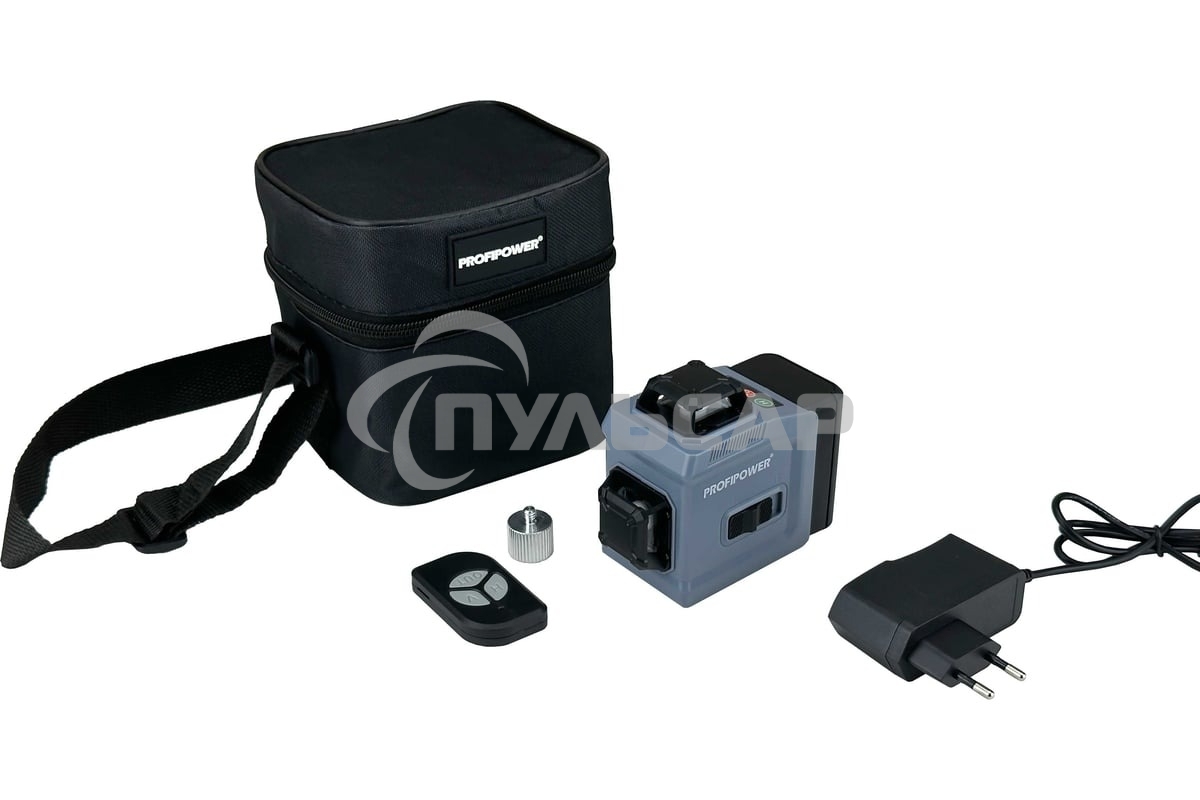 Лазерный нивелир ProfiPower NL-12G (12 лучей, лазер - зеленый, Li-ion - 1шт, пульт ДУ, переходник, З/У, сумка-чехол)