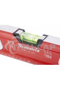 Уровень алюминиевый Matrix, магнит фрезерованный, 3 глазка 2 комп, рукоятки, 800 мм