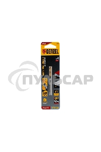 Сверло спиральное по металлу Denzel 4 x 75мм, Р6М5, Golden Tip, многогранная заточка