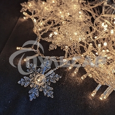 Гирлянда светод. Funray Бахрома IC100WWS, 2*0.6м, 100ламп, тепл.бел., со снежинками, IP20