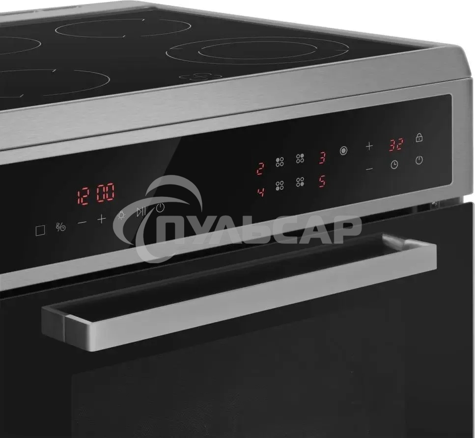 Плита электрическая Maunfeld MEC611CS10TD серебристый, конфорок 4 шт, духовка 59 л, 60 см x 85 см x 63 см