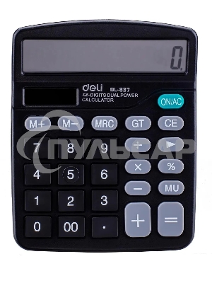 Калькулятор настольный Deli E837 черный 12-разр.