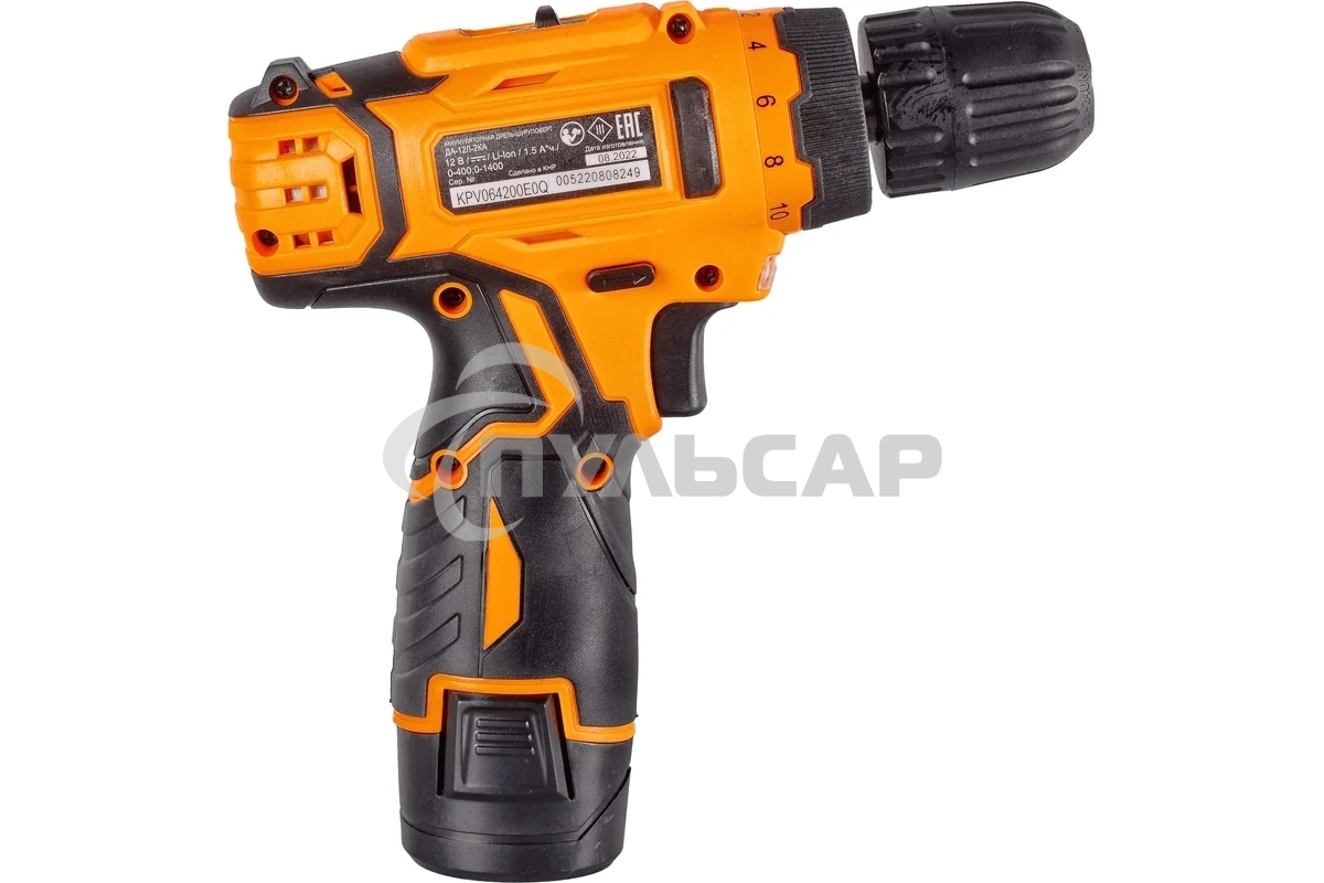 Дрель-шуруповерт Вихрь ДА-12Л-2КА 72/14/26, Аккумуляторная, 12В, 2 АКБ, Кейс