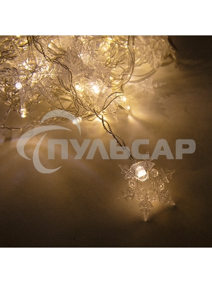 Гирлянда светод. Funray Бахрома IC100WWS, 2*0.6м, 100ламп, тепл.бел., со снежинками, IP20
