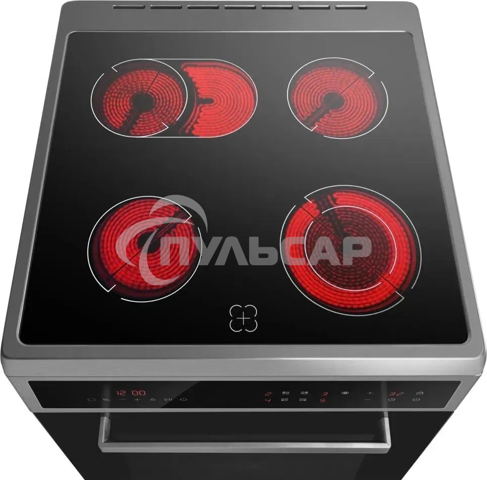 Плита электрическая Maunfeld MEC611CS10TD серебристый, конфорок 4 шт, духовка 59 л, 60 см x 85 см x 63 см