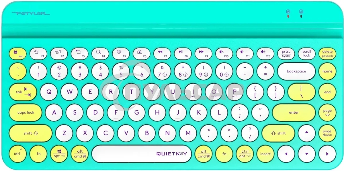 Клавиатура беспроводная A4Tech Fstyler FBK30, USB, Bluetooth/Радиоканал, зеленый