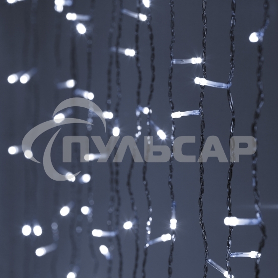 Гирлянда светодиодная новогодняя ЭРА ЕNIGW - 320W Занавес 8 режимов 3*2 м холодный белый 320 LED IP20