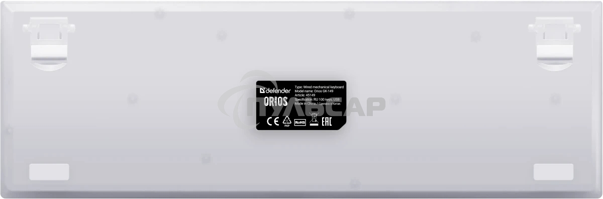 Клавиатура проводная механическая Defender Orios GK-149 RU,прозрач,100кн+FN,радуж,1.5м_1