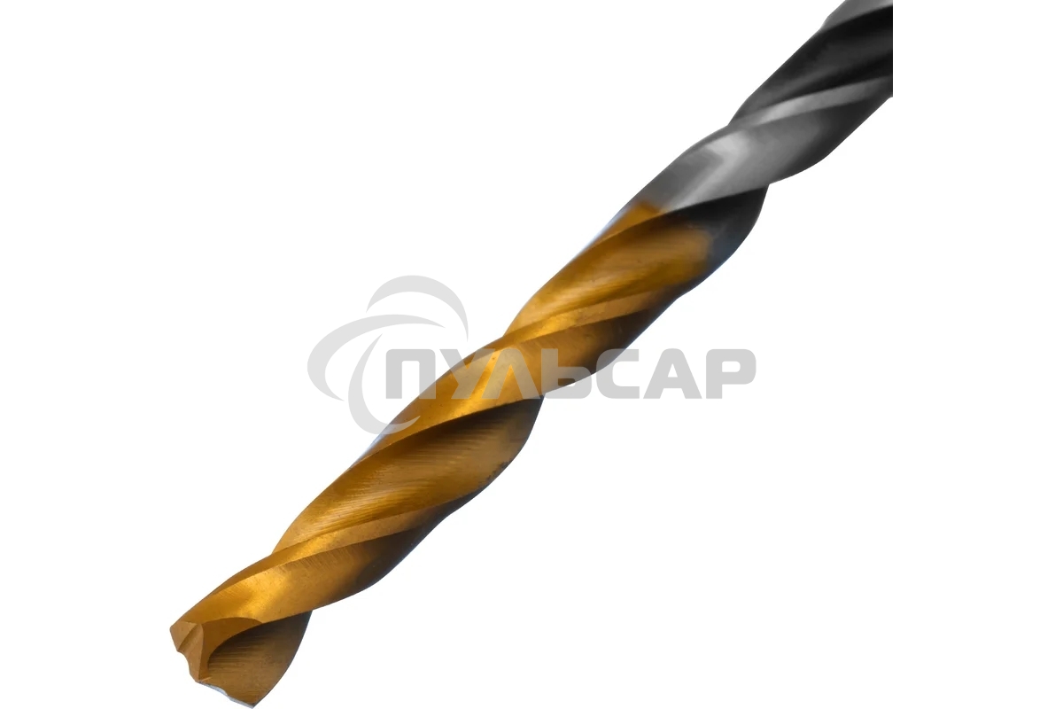 Сверло спиральное по металлу Denzel 4 x 75мм, Р6М5, Golden Tip, многогранная заточка