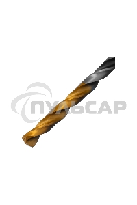 Сверло спиральное по металлу Denzel 4 x 75мм, Р6М5, Golden Tip, многогранная заточка