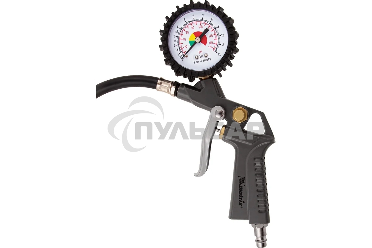 Набор пневмоинструмента Matrix, 5 предметов, быстросъемное соед. краскорасп. с верхним бачком