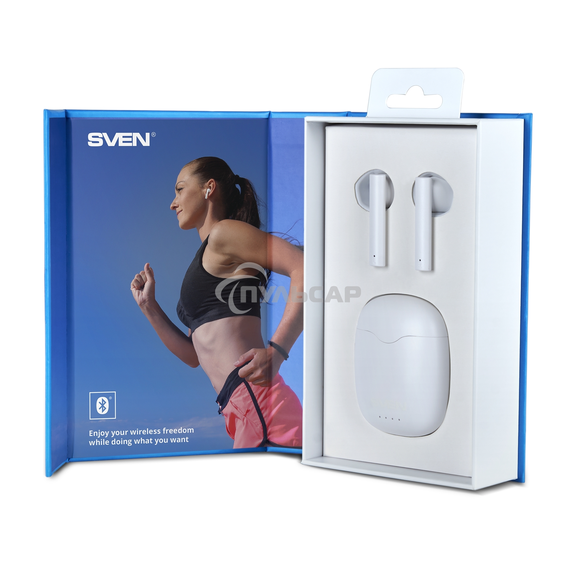 Наушники беспроводные внутриканальные с микрофоном SVEN E-727BT белый Bluetooth