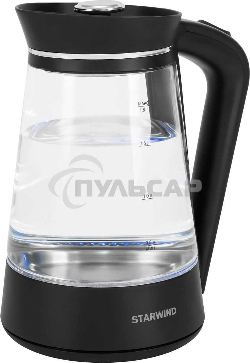 Чайник электрический Starwind SKG2116 1.8л. 1700Вт черный/прозрачный корпус: стекло