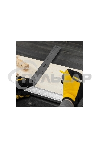 Угольник стальной, нержавеющая сталь, градуировка, алюминиевое основание, 400 мм Denzel