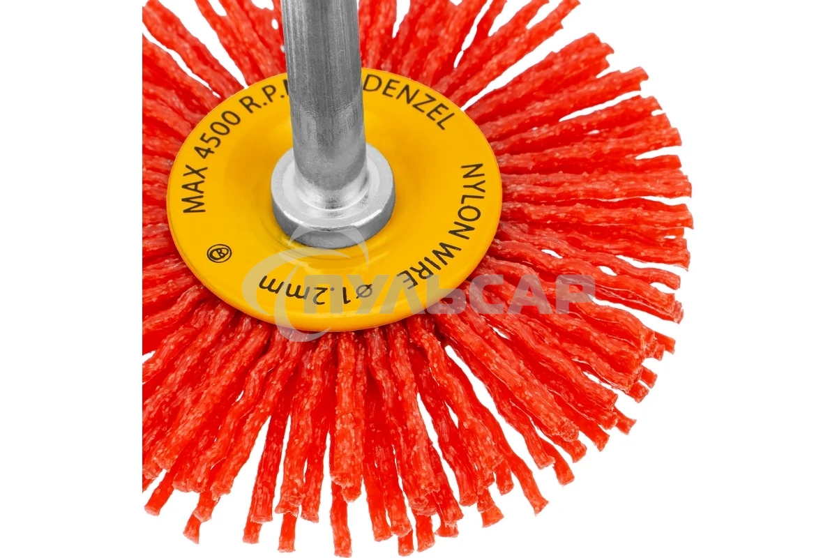 Щетка для дрели Denzel 65 мм, плоская, со шпилькой, нейлоновая щетина