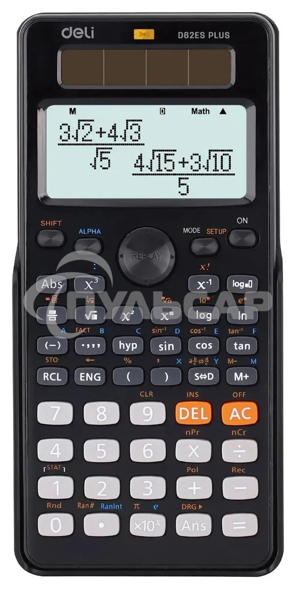 Калькулятор научный Deli ED82ES черный 10+2-разр.