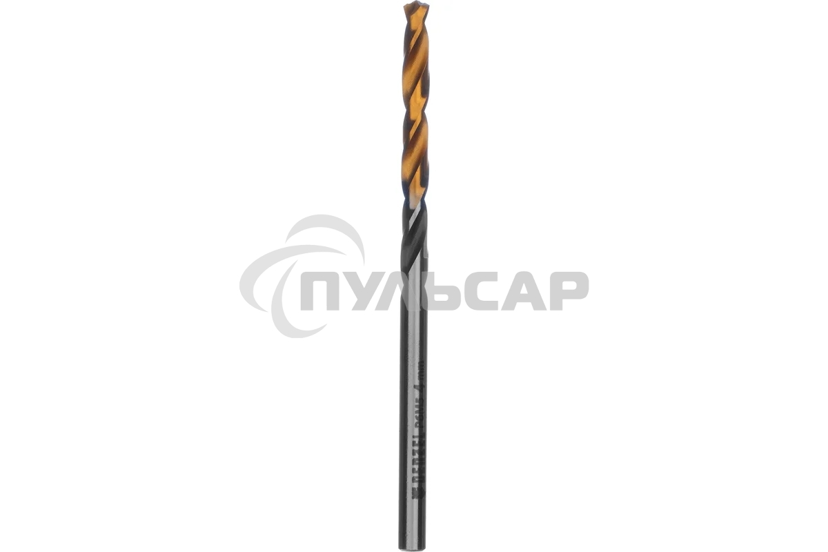 Сверло спиральное по металлу Denzel 4 x 75мм, Р6М5, Golden Tip, многогранная заточка