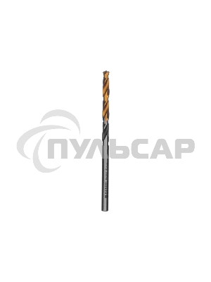 Сверло спиральное по металлу Denzel 4 x 75мм, Р6М5, Golden Tip, многогранная заточка