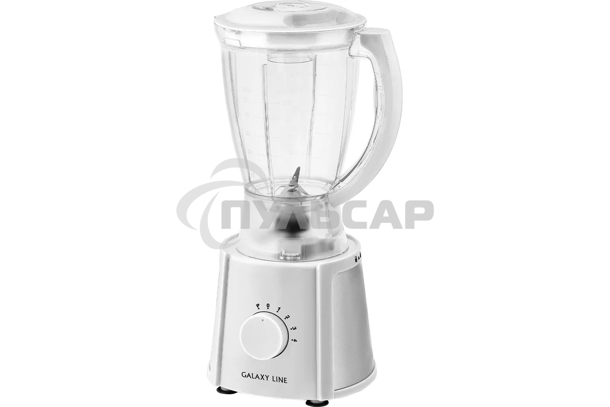 Блендер стационарный Galaxy Line GL 2162, белый, стационарный, 700 Вт, четырехлопастный нож, 4 скорости, импульсный режим