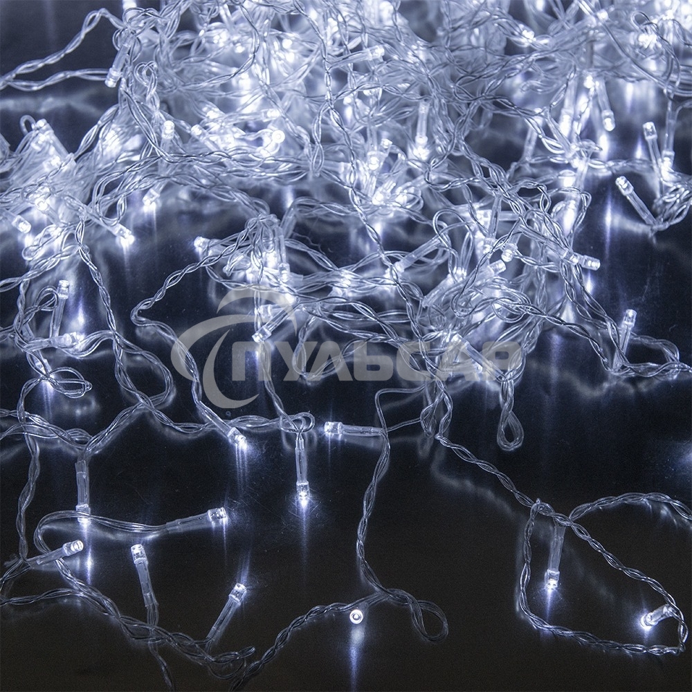 Гирлянда светод. Funray Занавес CL-320W, 3*2,5м,320LED,хол.белый,прозрачный шн. 2,5м,220в,IP20,контр