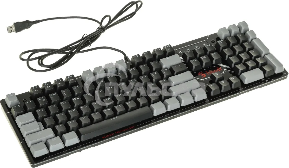 Клавиатура проводная A4Tech Bloody B808N USB черный/серый