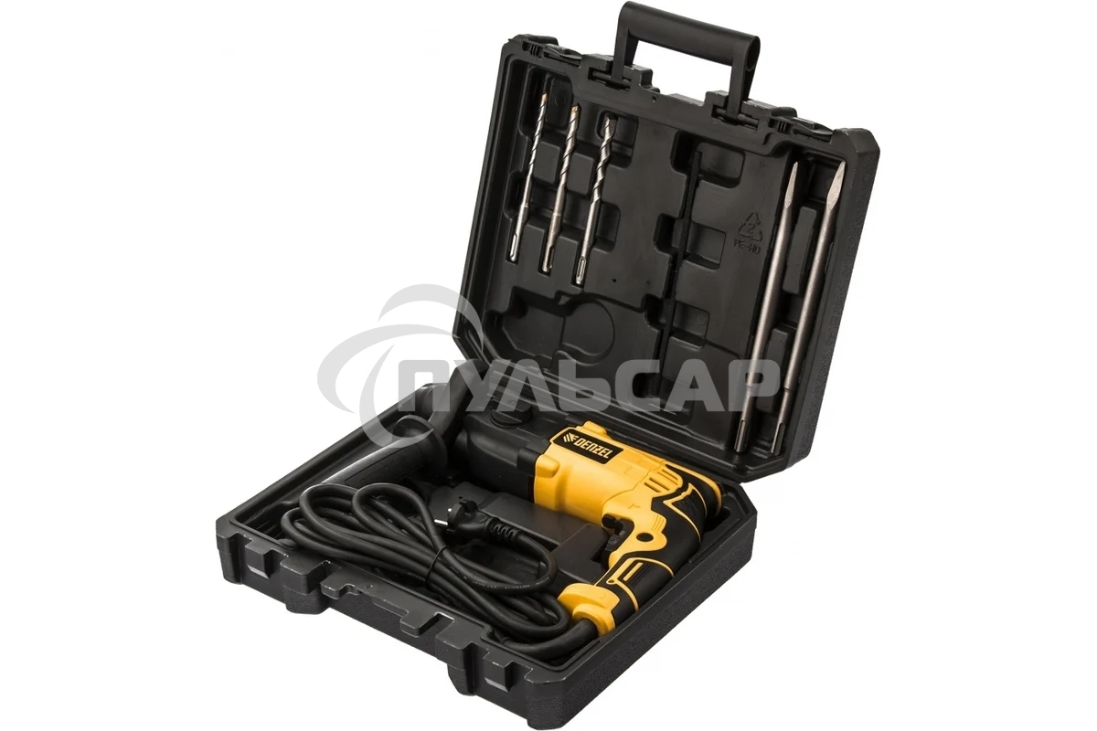 Перфоратор электрический Denzel RH-650-18 SDS-plus 650 Вт 20 Дж 3 плюс 1 реж 26603