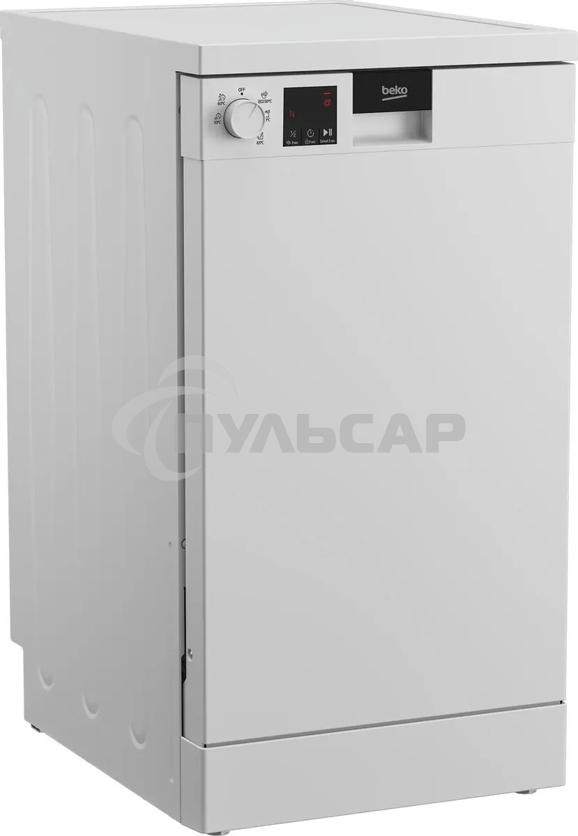 Посудомоечная машина Beko DVS050R01W, белая, 44.8 см, 10 компл., 49 дБ, класс A