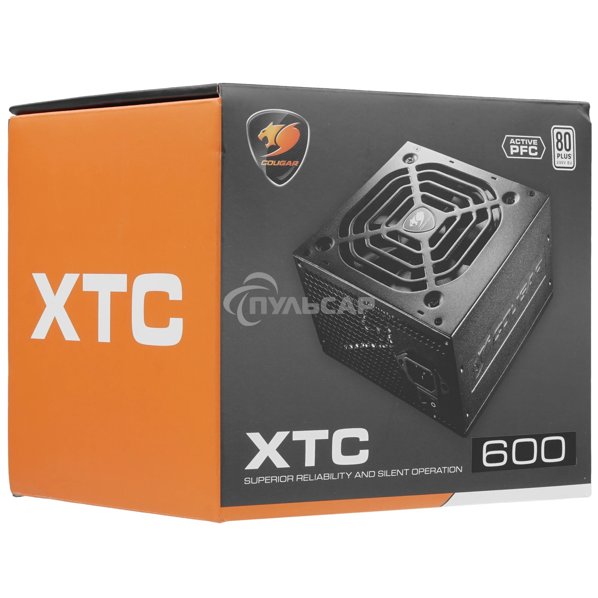 Блок питания Cougar XTC600, 600Вт, 80 PLUS, 120мм, черный