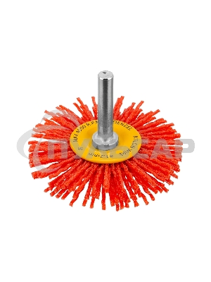 Щетка для дрели Denzel 65 мм, плоская, со шпилькой, нейлоновая щетина