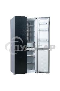 Холодильник Бирюса CD 496 TBG текстурированное черное стекло трехкамерный 334/162л морозилка снизу, NoFrost, Side by Side