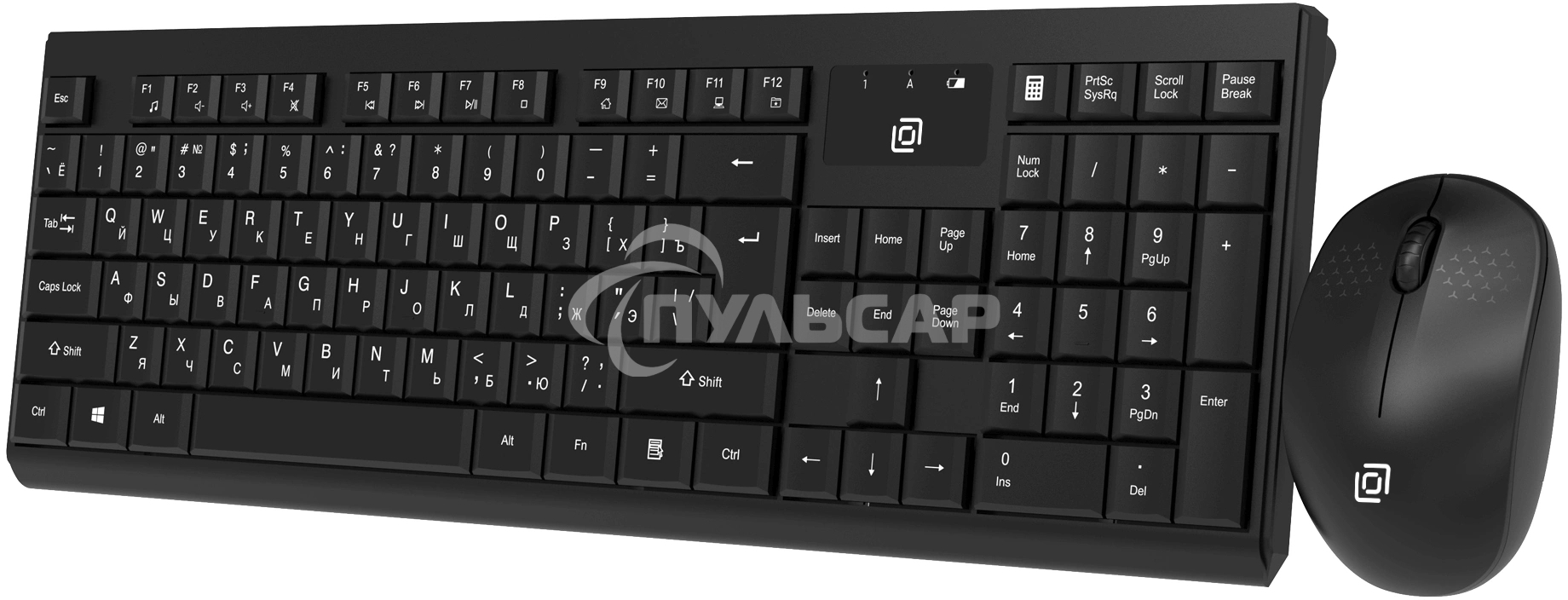 Комплект клавиатура + мышь Оклик S269W клав:черный мышь:черный USB беспроводная slim Multimedia (2070303)