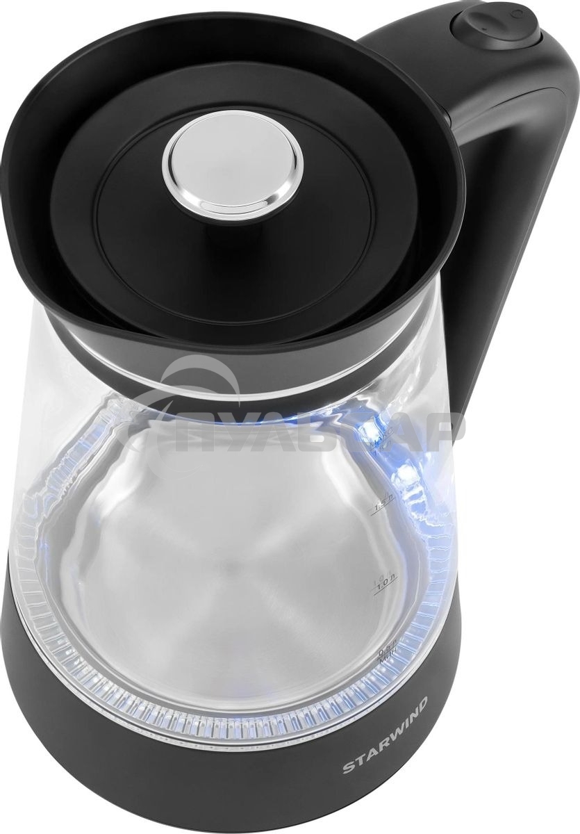 Чайник электрический Starwind SKG2116 1.8л. 1700Вт черный/прозрачный корпус: стекло
