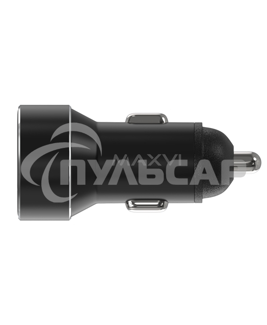 Автомобильное зарядное устройство Maxvi CCM-M542 LED metallic черный 5.4A, 2xUSB, QC3.0