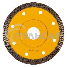 Диск алмазный отрезной Denzel 115 х 22,2мм, сплошной, супертонкий, горячий пресс, сухой/мокрый рез