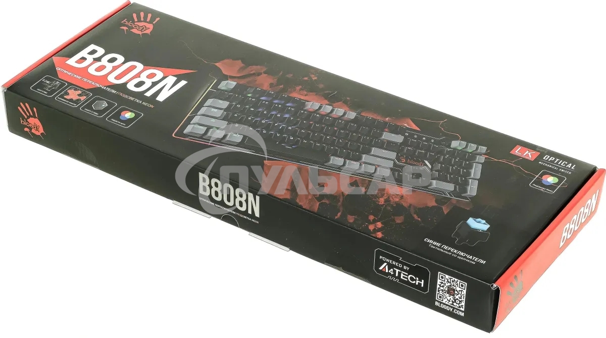 Клавиатура проводная A4Tech Bloody B808N USB черный/серый