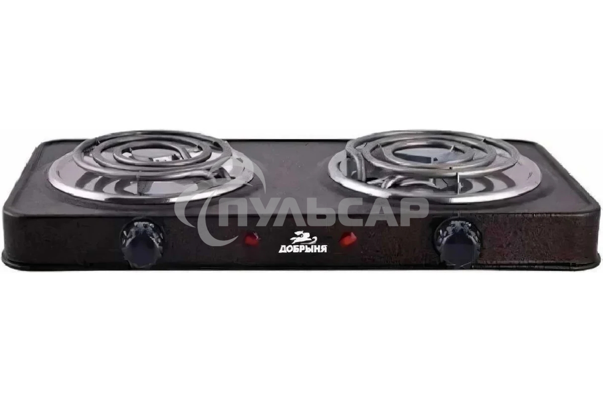 Плитка эл.(2 конф) Добрыня DO-2207B черная (2000Вт) спираль x6