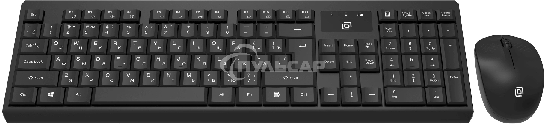 Комплект клавиатура + мышь Оклик S269W клав:черный мышь:черный USB беспроводная slim Multimedia (2070303)