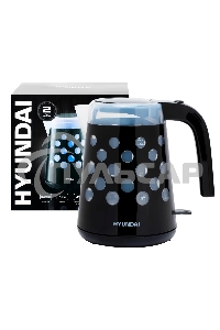 Чайник электрический Hyundai HYK-G2012 1.7л. 2200Вт черный/прозрачный (корпус: пластик)