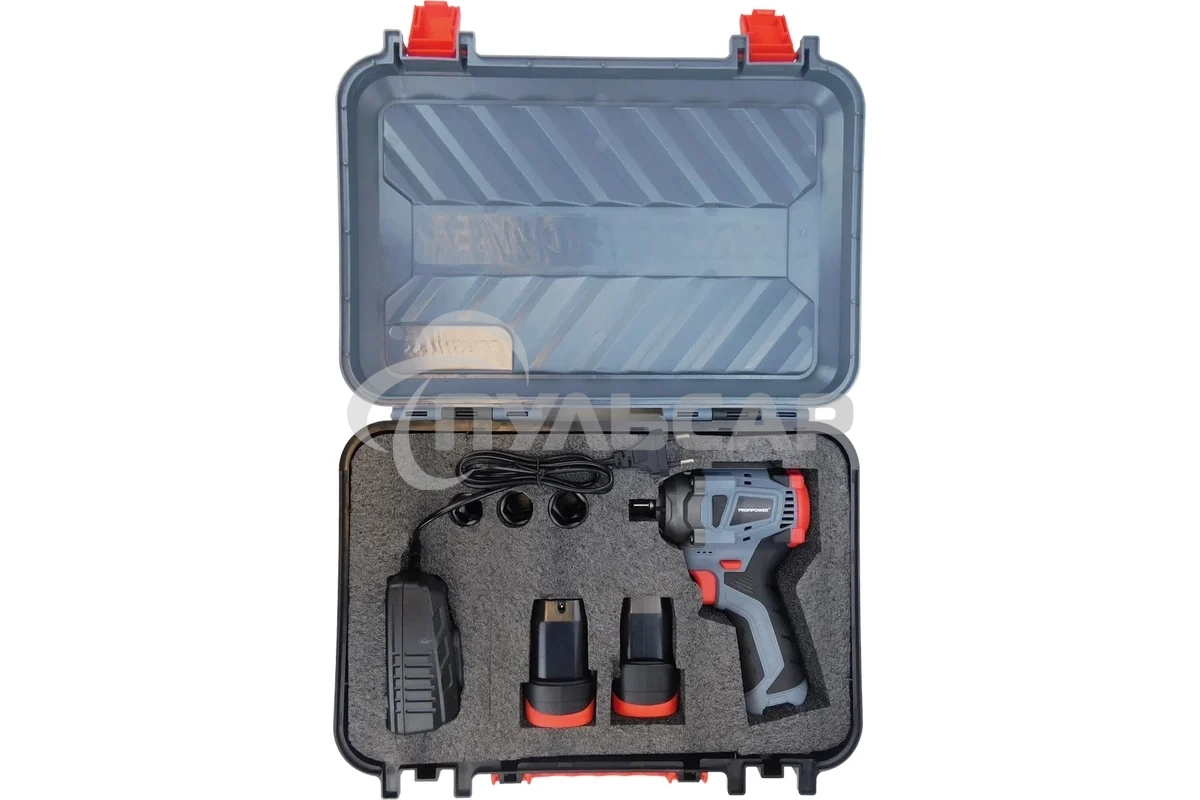 Аккумуляторный бесщеточный ударный гайковерт ProfiPower BL-163 (16В, 260Нм, Li-ion 2шт, 2.0А·ч, ударные головки 17,19,21, З/У,в кейсе)